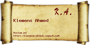 Klemens Ahmed névjegykártya